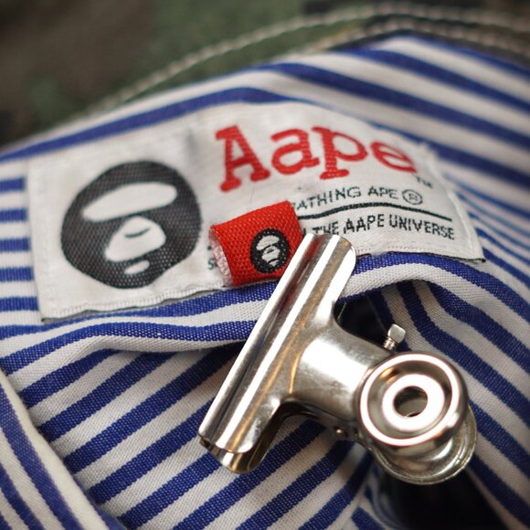 Aape by A Bathing Ape Striped Shirt with Logo Print - Picture 11 of 16
